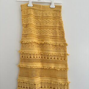 Maje Womens Midi Yellow Skirt Size XS